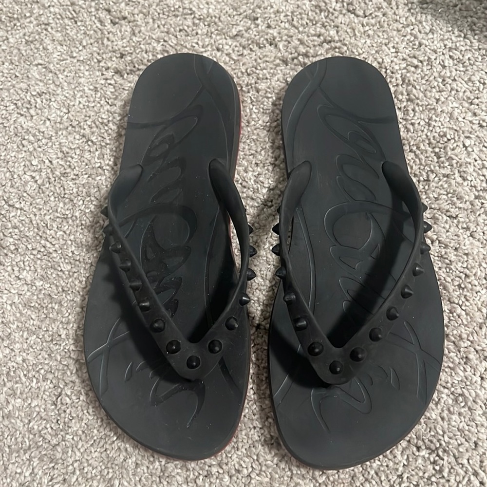 Louboutin flip flops